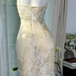 Vintage Ivory Lace Homecoming Dress Shiny Sequin V-neck Sheath Party Dress Cocktail Dress, DP6545