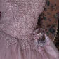 Pink Off-the-Shoulder Beaded Tulle Prom Dress Floral Quinceanera Ball Gown DP8349