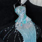 Gorgeous Sparkling Blue Sequin Beaded Mermaid Elegant Chiffon Evening Dress Prom Dresses DP6168
