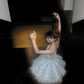 Gorgeous Shiny Light Blue Sequined A-Line Strapless Design Tiered Party Dress Homecoming Dress DP6245