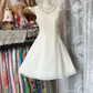 Vintage Simple Ivory Elegant A-Line Short Homecoming Dress Party Dress DP6206