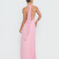 Elegant Pink Spaghetti Strap Chiffon Sheath Prom Dress DP8480
