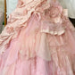 Elegant Pink 3D Flower Sweet 16 Quinceanera A-Line Floor-length Prom Dress Birthday Dress Evening Dress Ball Gown DP6442