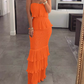 Elegant Strapless Sheath Tiered Ruffle Evening Dress DP8153