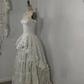 Elegant Ivory  Straps A-Line Lace Long Formal Party Dress Vintage Wedding Dress, DP5190