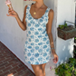 Blue Printed Sheath Fashion Summer Dress Homecoming Dress, DP3267