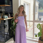 Vintage Red Strapless A-Line Pleated Simple Long Party Dress DP2631
