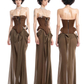 Fashion Strapless Patchwork Butterflies Design A-line Women Dress, DP5890