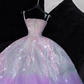 Gorgeous Purple Shiny Sequin Princess Dress Elegant A-Line Floor-length Evening Dress Prom Dresses DP6196