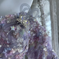 Glamorous Lavender Off-the-Shoulder Mermaid Prom Dress Tulle Puff Sleeve Beaded Evening Gown DP8131