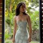 Dusty Blue Spaghetti Straps A-Line Long Party Dress Wedding Guest Dress, DP3684