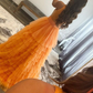 A-line Sexy Orange Tiered Backless Prom Dress,DP0138