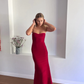 Burgundy Sweetheart Strapless Mermaid Long Party Dress, DP2632