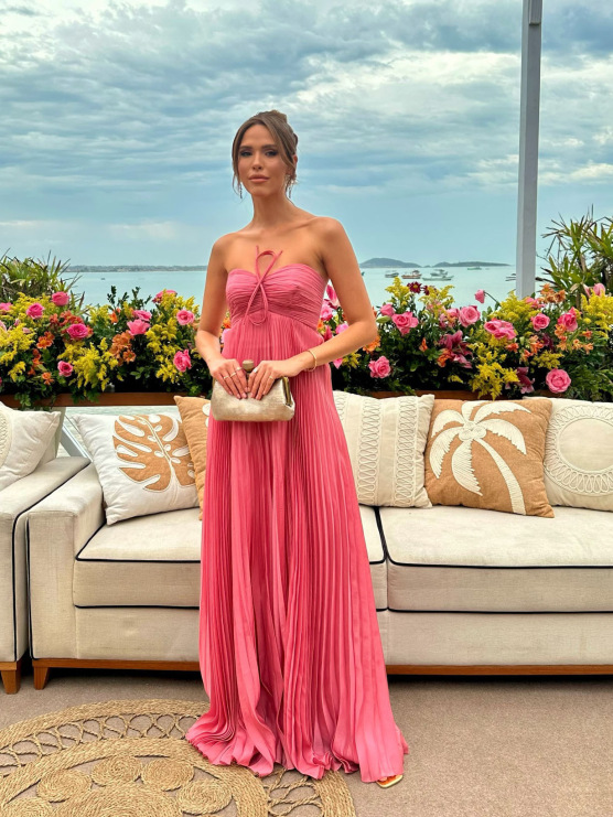 Elegant Strapless Pleated Chiffon A-Line Prom Dress DP8455