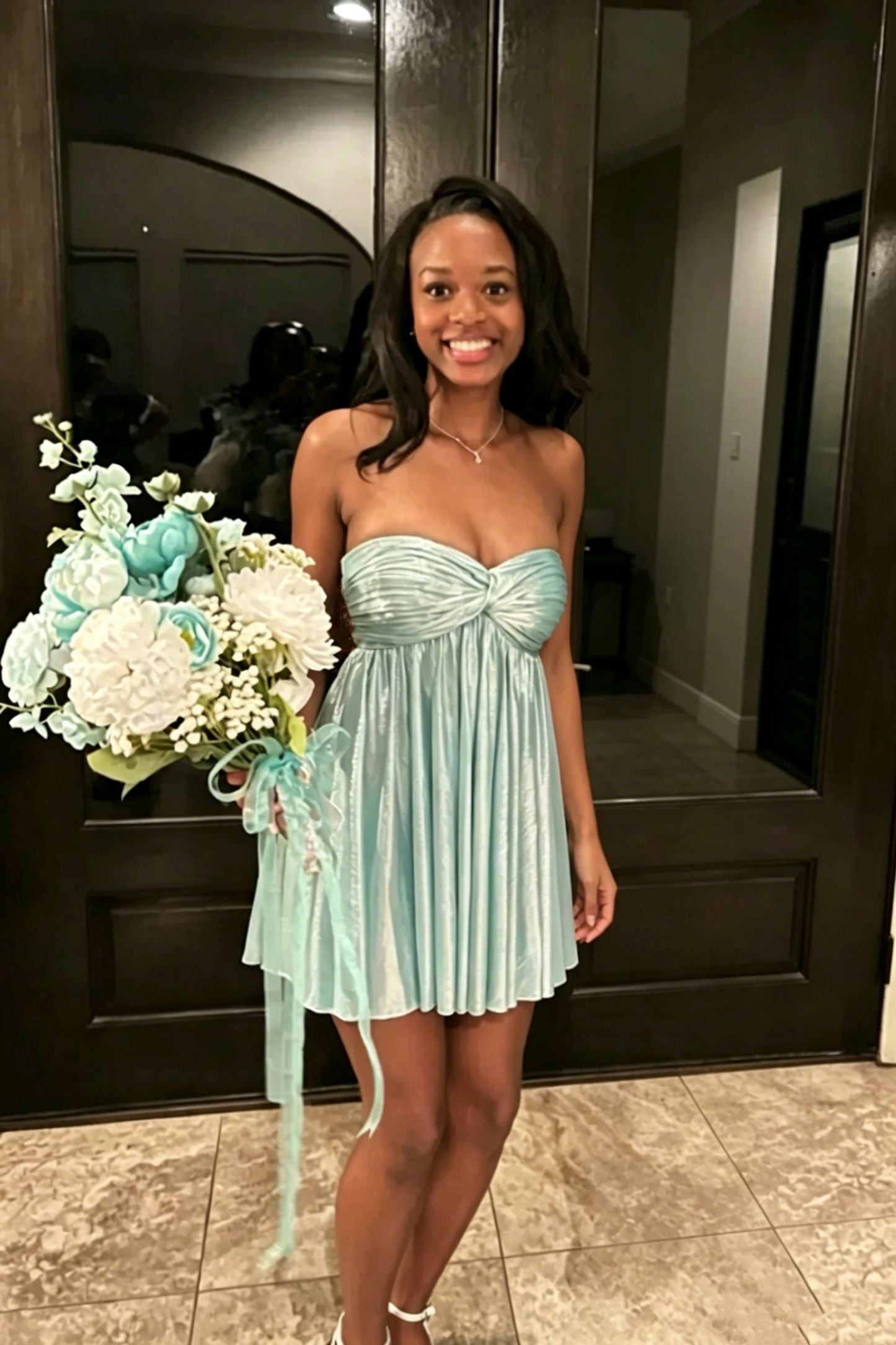 Vintage Mint Green Strapless Sweetheart A-Line Homecoming Dress DP8521