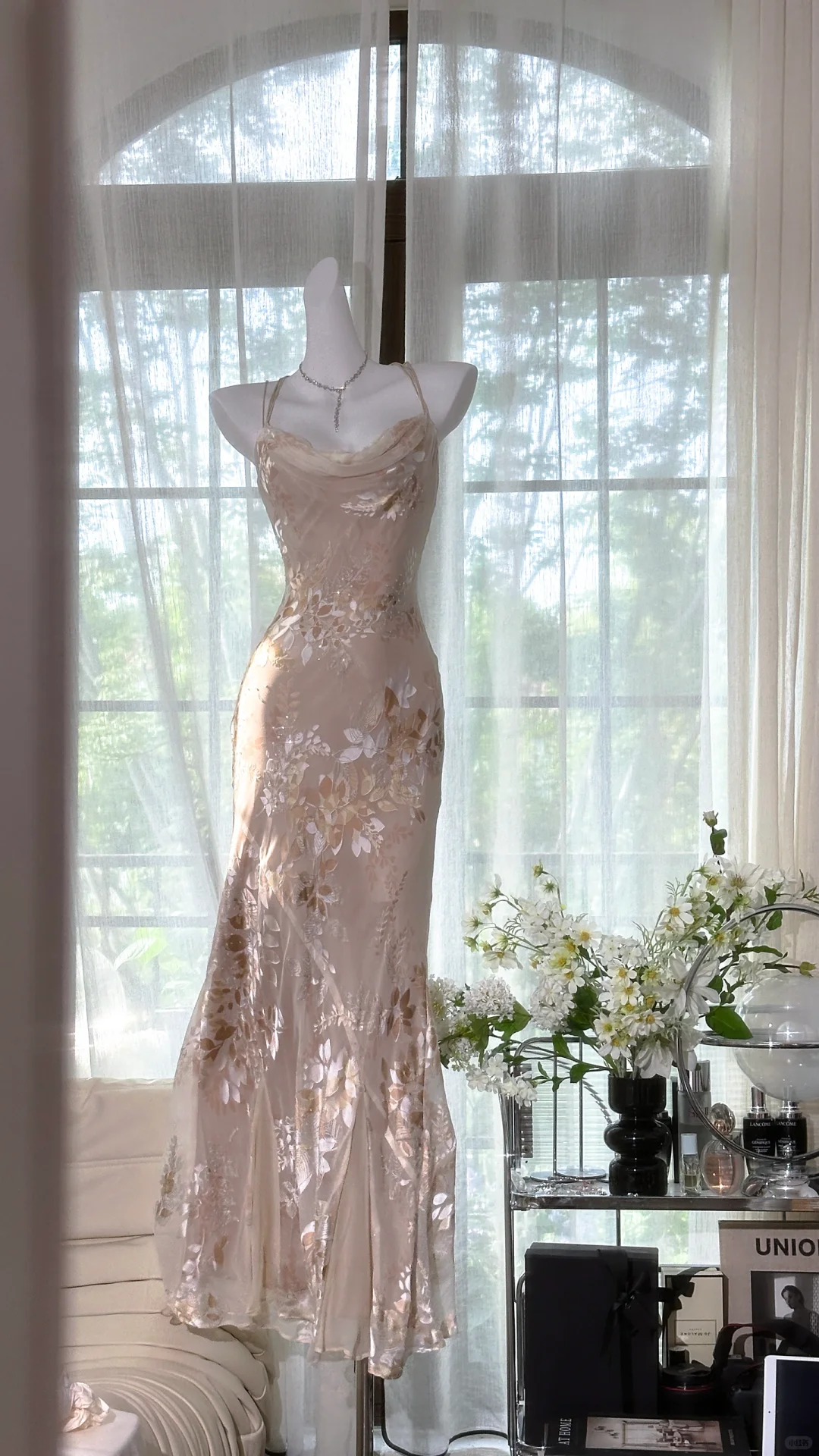 Elegant Mermaid Long Chiffon Spaghetti Strap Luxury Ball Gown Evening   DSProm