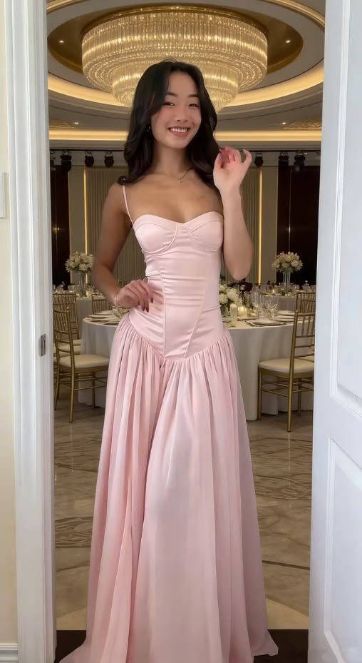 Vintage Satin Sweetheart Spaghetti Strap A-Line Evening Gown DP8284