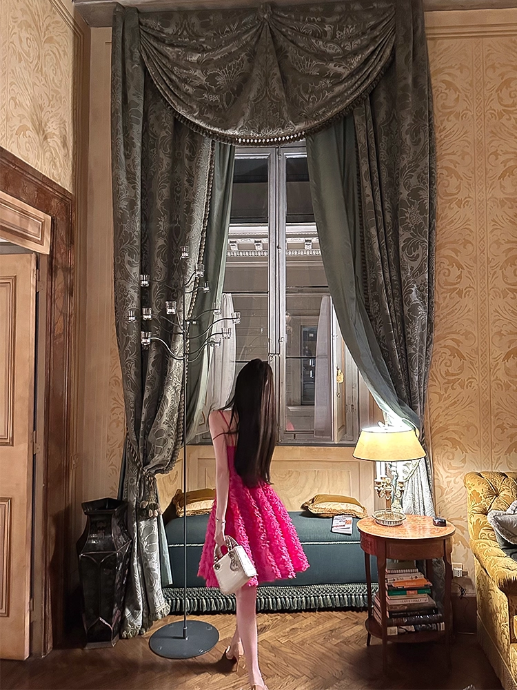 Robe de soirée trapèze vintage rose vif, décolleté en cœur, robe de cocktail courte, DP6618