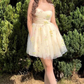 Elegant Floral Embroidered Spaghetti Strap Tulle A-Line Homecoming Dress DP8540