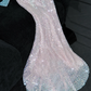 Vintage Shiny Pink Sequined Sweetheart Design Mermaid Prom Dress Evening Dress DP6222