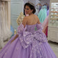 Chic Lilac Appliqued Off-Shoulder Quinceanera Sweet 15 Ball Gown DP7190