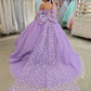 Chic Lilac Appliqued Off-Shoulder Quinceanera Sweet 15 Ball Gown DP7190