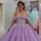 Chic Lilac Appliqued Off-Shoulder Quinceanera Sweet 15 Ball Gown DP7190