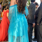 Off Shoulder A-Line Blue Long Prom Dress Charming Evening Dress, DP2376