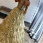 Sparkly A Line Sweetheart Gold Sequins Long Prom Dresses,DP0203