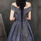 Elegant Off Shoulder A-Line Shiny Long Formal Prom Dress Evening Gown, DP3496