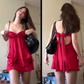 Lovely Red Straps Open Back Fashion Summer Dress Homecoming Dress, DP3010