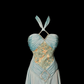 Blue Halter Neck A-Line Chiffon Vintage Long Party Dress Formal Prom Dress, DP5408
