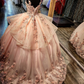 Lovely Pink 3D Flower Appliques Sweet 16 Quinceanera Birthday Dress, DP2676