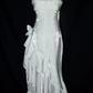 White Straps Vintage Floral Asymmetrical Hem Long Prom Dress, DP3140