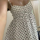 Black and White Polka Dots Strappy A-Line Summer Dress Homecoming Dress, DP3209