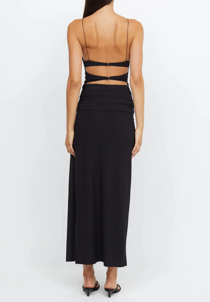 Spaghetti Straps Backless Simple Elegant Party Dress with Slit, DP2425