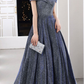 Elegant Off Shoulder A-Line Shiny Long Formal Prom Dress Evening Gown, DP3496