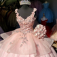 Lovely Pink 3D Flower Appliques Sweet 16 Quinceanera Birthday Dress, DP2676