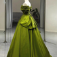 Green Satin Sweetheart Off Shoulder Prom Dress Long Evening Dress, DP2824