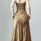 Elegant Spaghetti Straps Sheath Jacquard Long Party Dress Sexy Evening Dress, DP5366