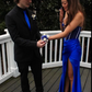 Royal Blue Sweetheart Beading Satin Charming Prom Dress, DP2598