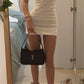 White Halter Sheath Short Party Dress Simple Homecoming Dress, DP3360