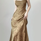 Elegant Spaghetti Straps Sheath Jacquard Long Party Dress Sexy Evening Dress, DP5366