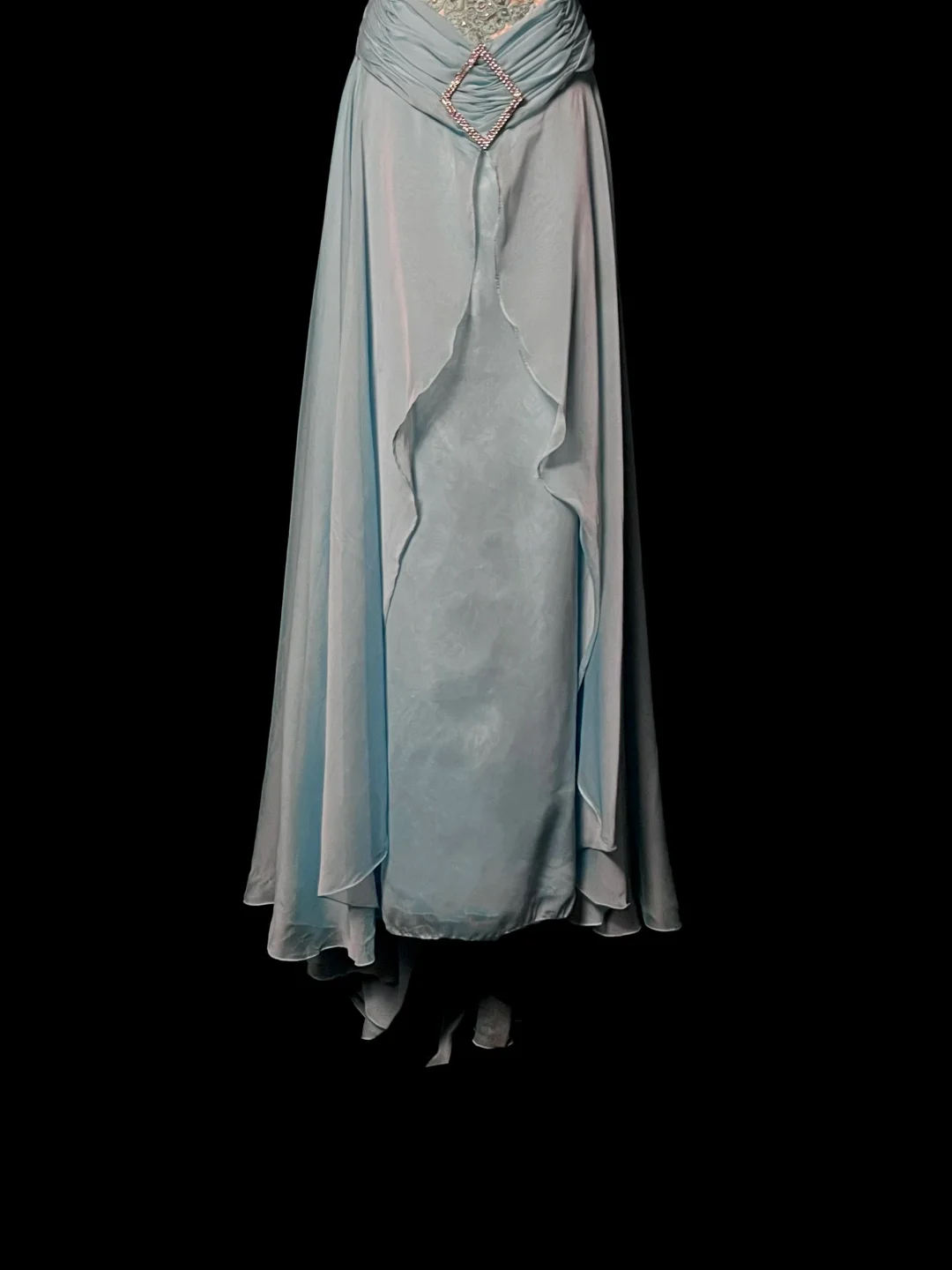 Blue Halter Neck A-Line Chiffon Vintage Long Party Dress Formal Prom Dress, DP5408