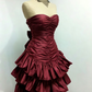 Robe de soirée bustier vintage plissée à volants étagés DP2584