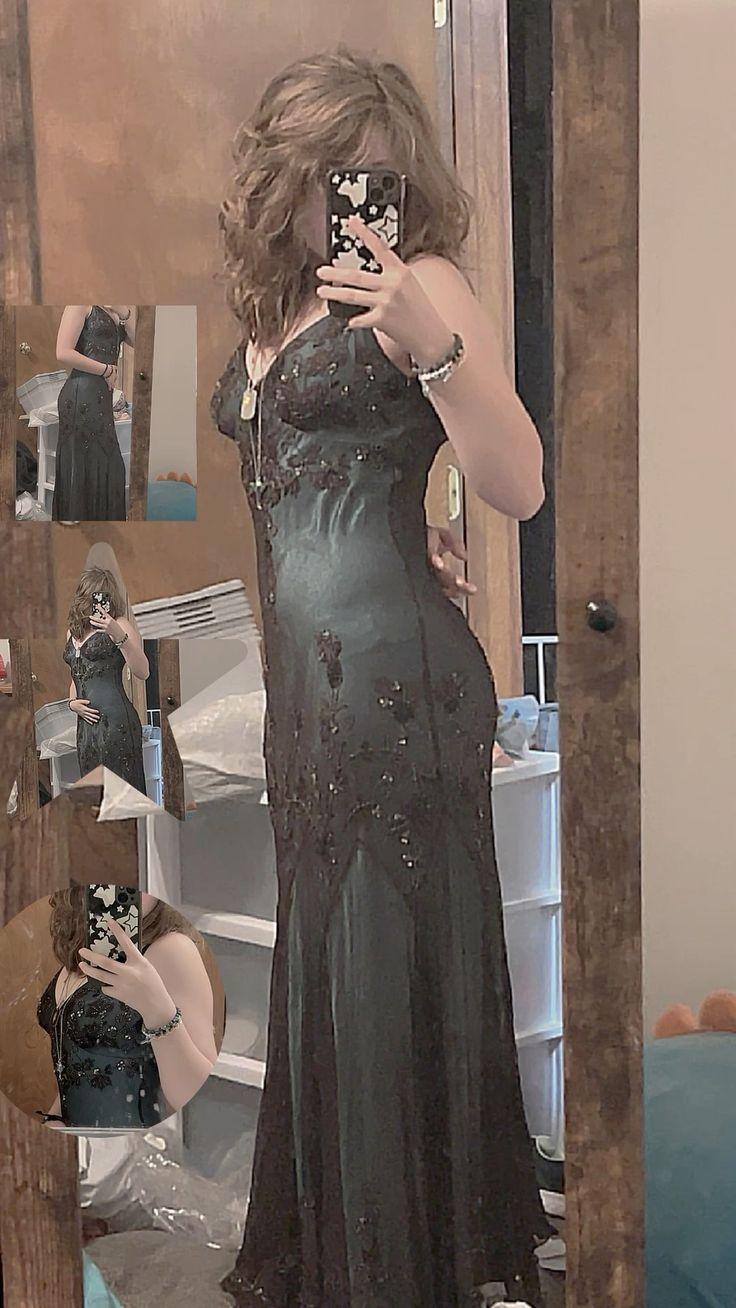 Vintage Spaghetti Straps Beadings Long Formal Evening Gown DP3888