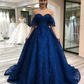 Elegant Lace Off-the-Shoulder Sweetheart Ball Gown Evening Gown DS3037