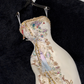 Robe de soirée sirène élégante, beige scintillante, ornée de perles et de paillettes, DP6230
