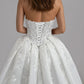 Elegant Lace Applique Sweetheart Wedding Dress A-Line Strapless Bridal Gown DP7022