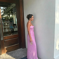 Elegant Lavender Strapless Pleated Sheath Sweetheart Prom Dress DP8481